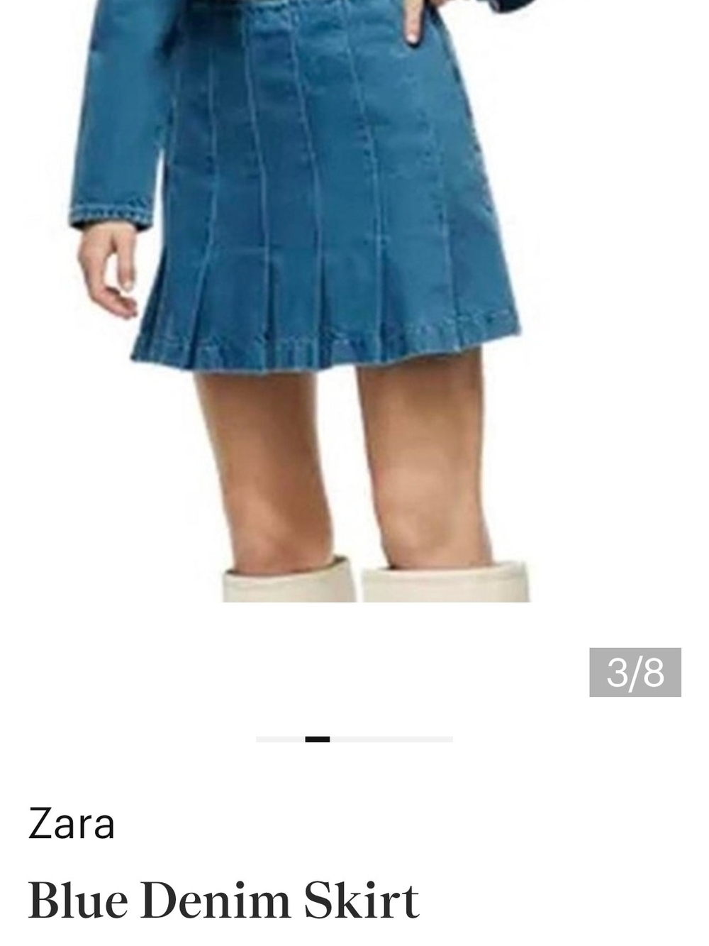 Zara Blue Denim Paneled Mini Skirt